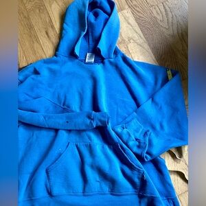 ⚜️  RUSSELL UNIQUE SLATE BLUE DISTRESSED HOODIE SZ XL
